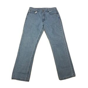 George   Men's Jeans Regular Sz 34x32 Straight Leg  Light Blue Denim 100% Cotton